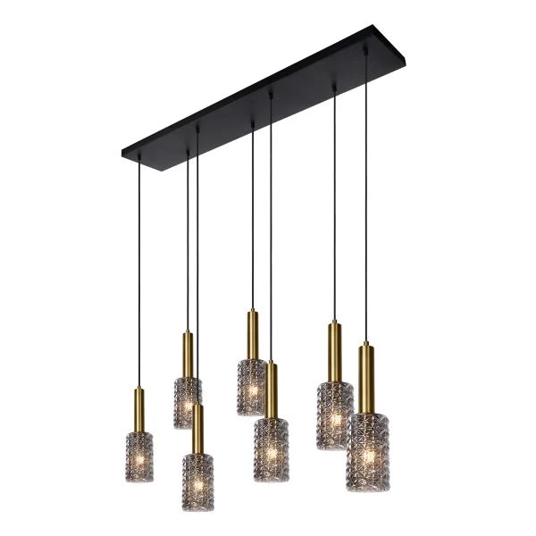 Lucide CORALIE - Hanglamp - 7xE27 - Mat Goud / Messing - detail 4